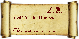 Lovászik Minerva névjegykártya